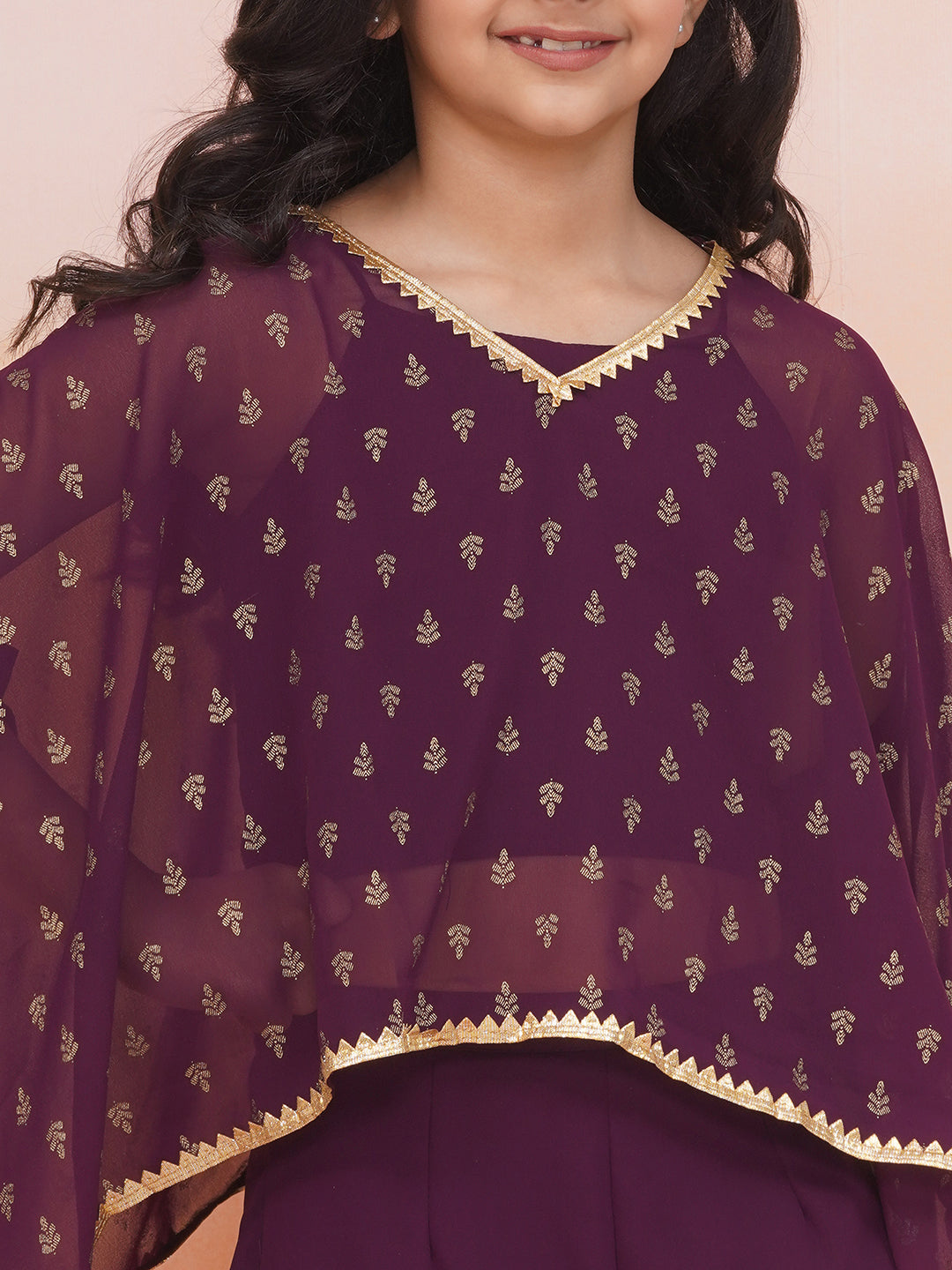 KID1 Sana Kaftan Palazzo Set With Inner Wine