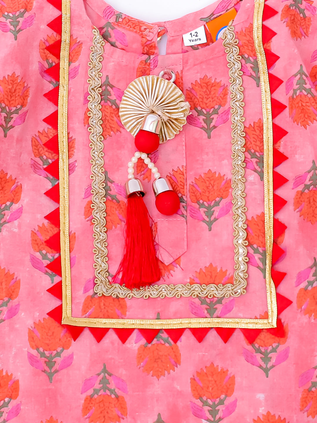 KID1 Infants Bela Kurti Sharara Set Peach