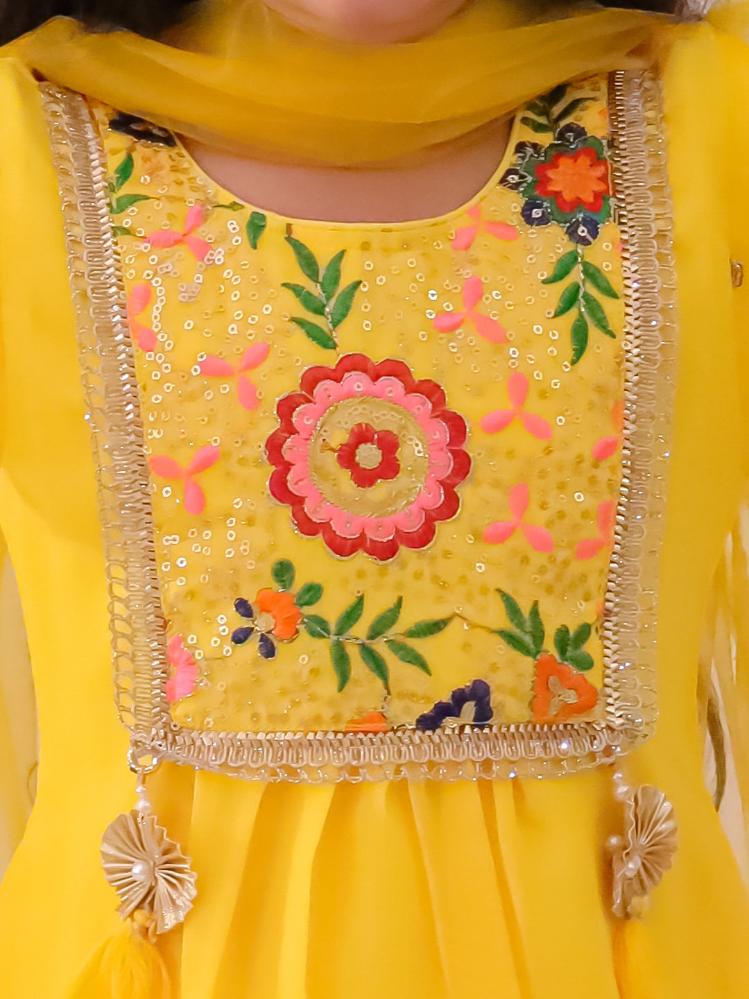 KID1 Vaani Kurti Sharara Set Yellow