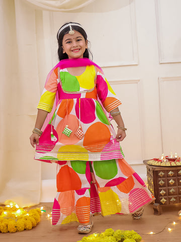 KID1 Kurti Sharara With Dupatta Multi