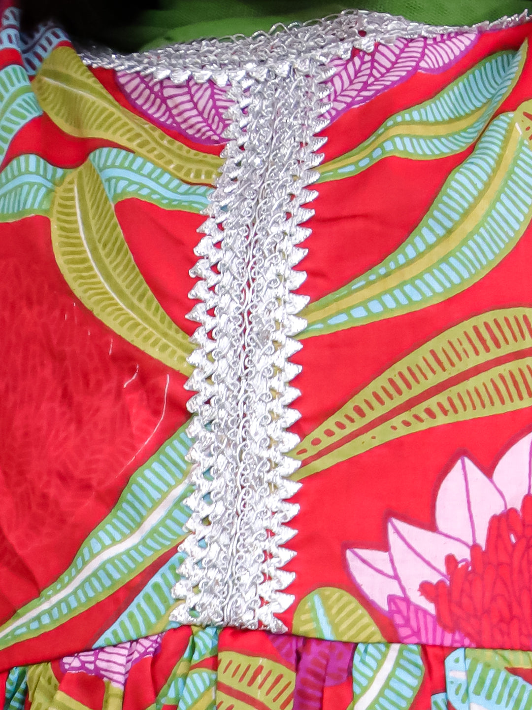 Kid One Pure Cotton Blossom Kurti Sharara With Dupatta Set For Girls Red