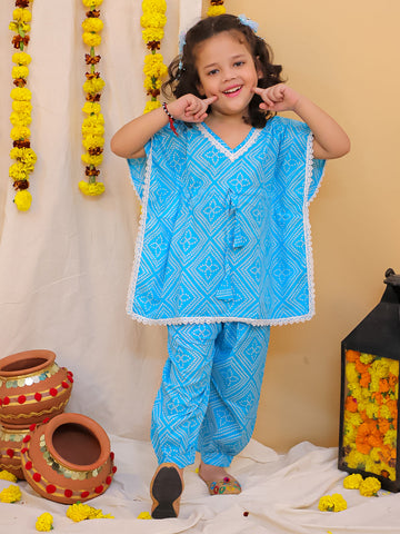 KID1 Cotton Kaftan Set Blue