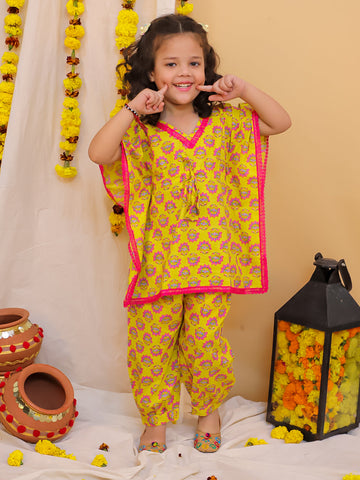 KID1 Cotton Kaftan Set Yellow