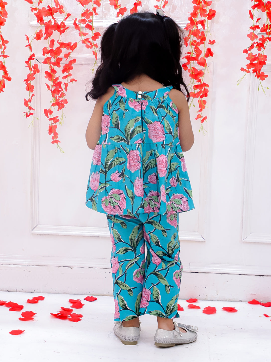 KID1 Pink Bow Co-Ord Set Turquoise