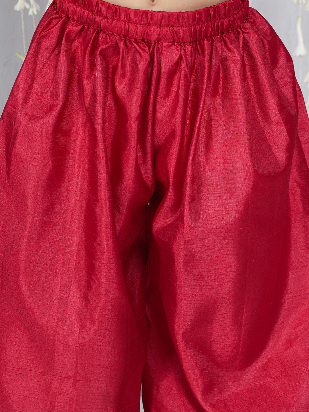 KID1 Chaandbutti Peplum Top With Afgani Salwar With Dupatta Yellow