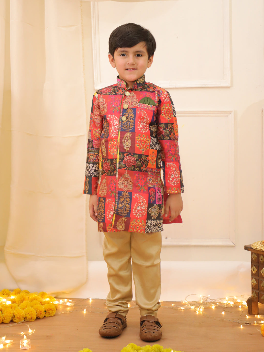 KID1 Royal Sherwani Set Multi