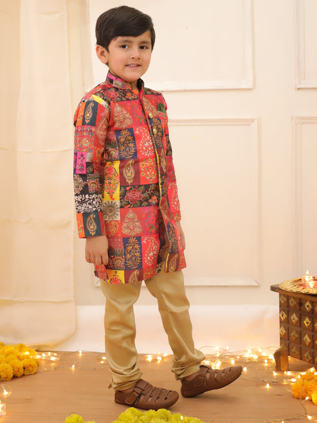 KID1 Royal Sherwani Set Multi