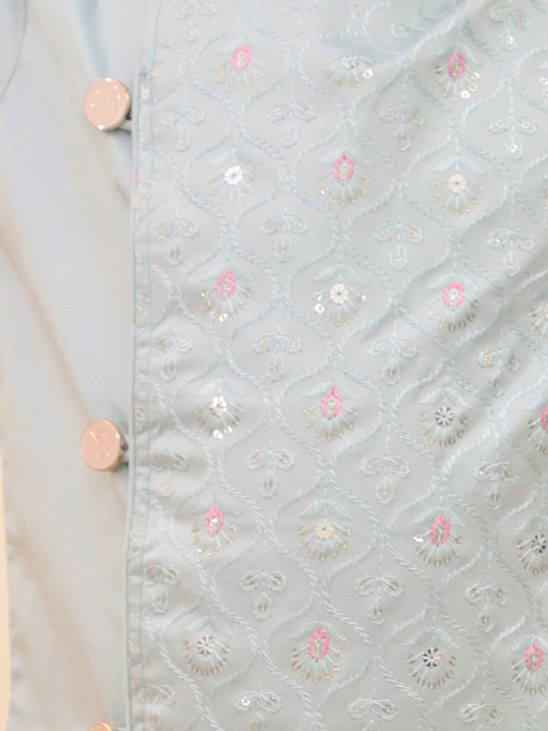 KID1 Embroiderd Sherwani Kurta Pajama Set Blue