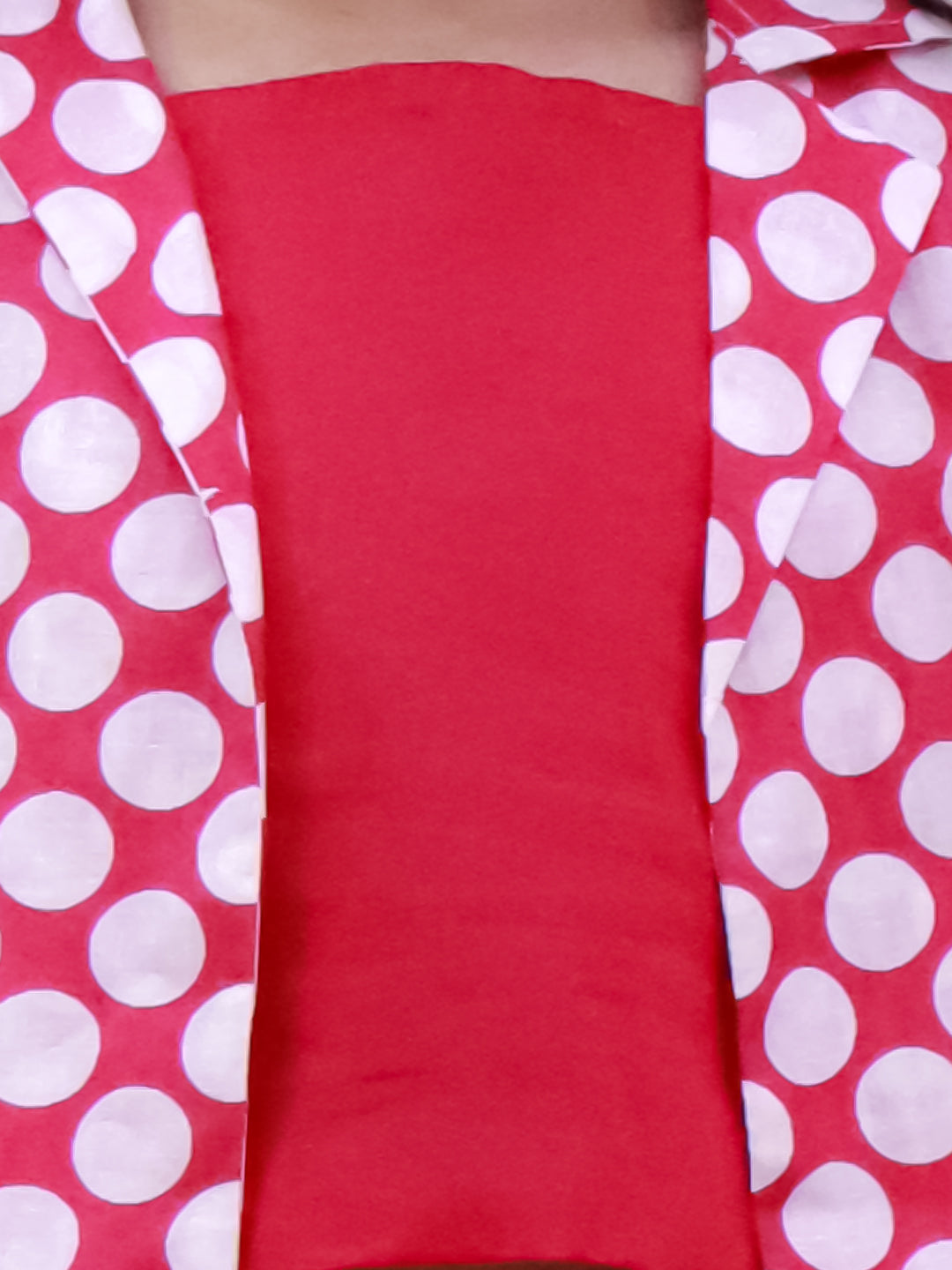 Kid One Polka Print Shorts With Top Pink