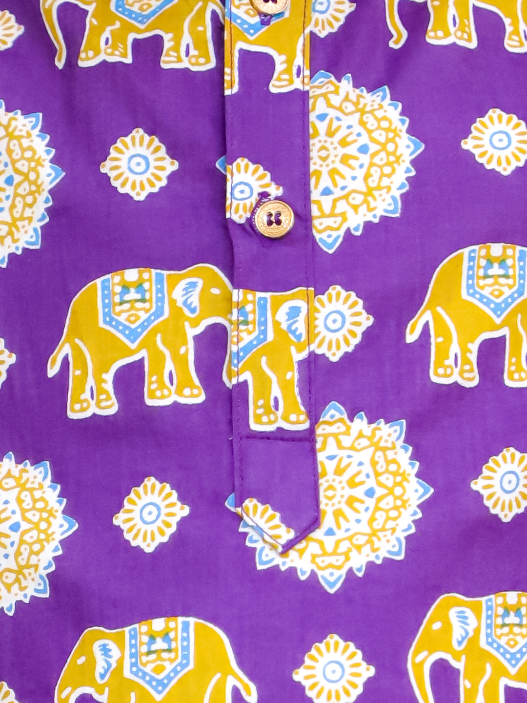Kid One Elephant Print Kurta Dhoti Set For Boys Purple