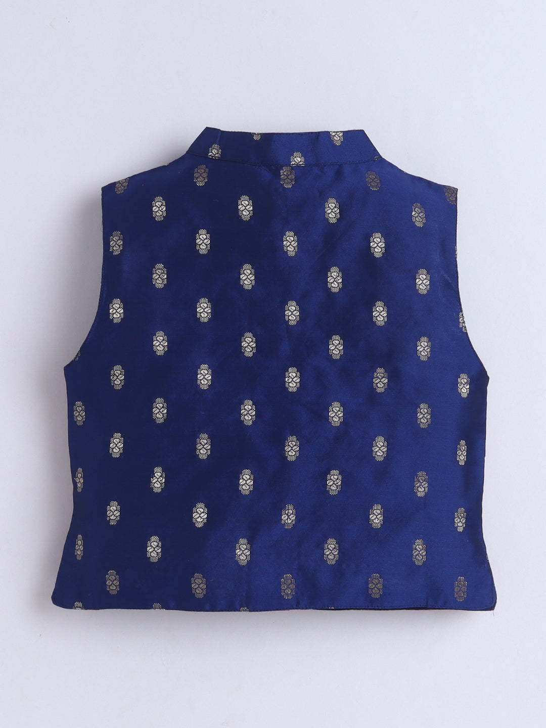 Kid One Jacquard Jacket Dhoti Set For Boys Navy