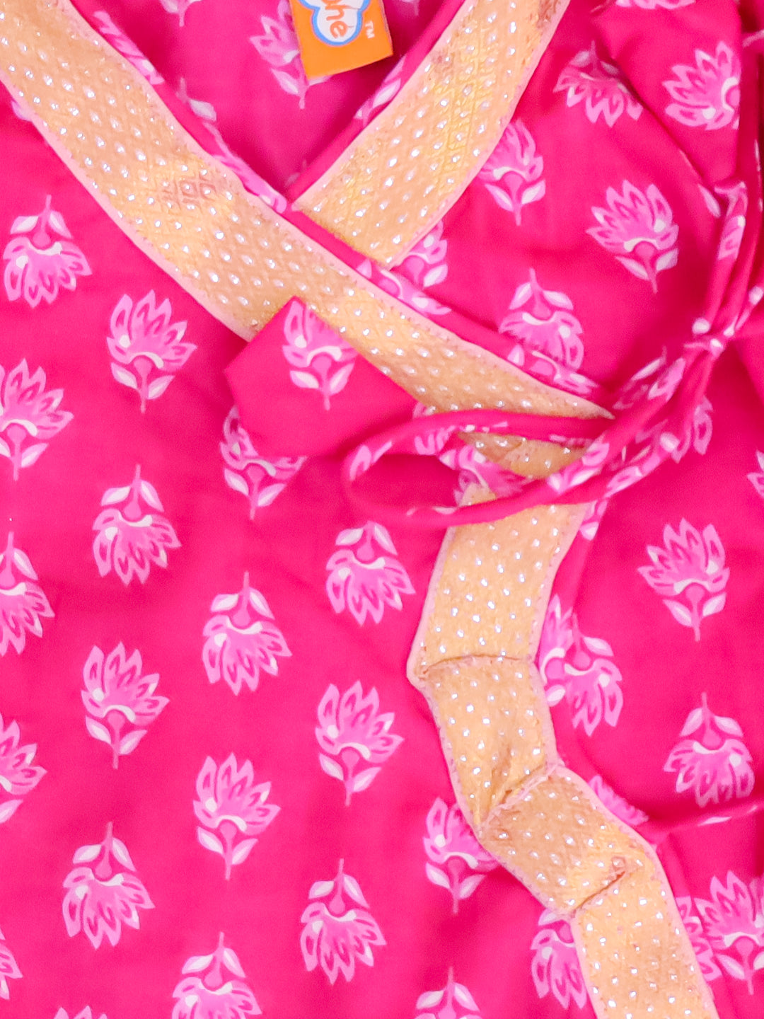 Kid One Pure Cotton Anghrakha Kurta Dhoti Sets For Boys Pink