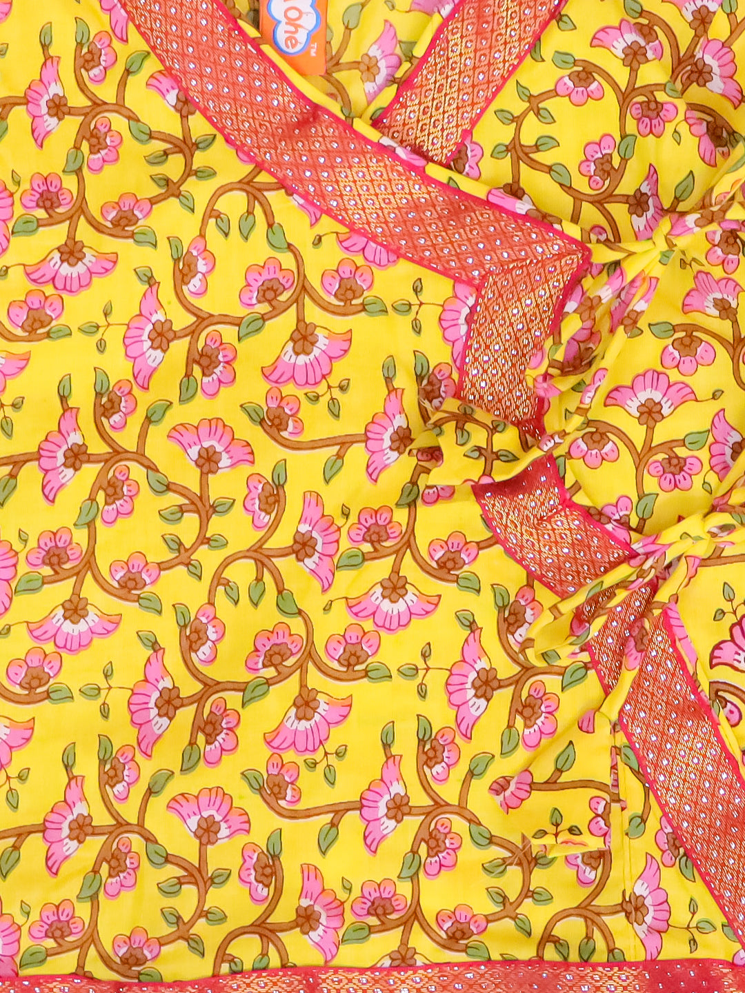 Kid One Pure Cotton Anghrakha Kurta Dhoti Sets For Boys Yellow