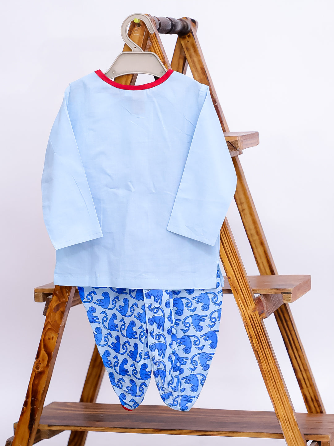 Kid1 Badmash Bandar Kurta Dhoti Set For Boys Blue