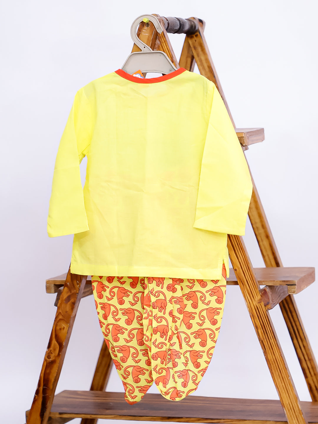 Kid1 Badmash Bandar Kurta Dhoti Set For Boys Yellow