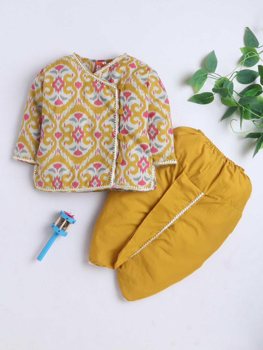 Kid One Infants Printed Kurta Dhoti Set For Boys Yellow