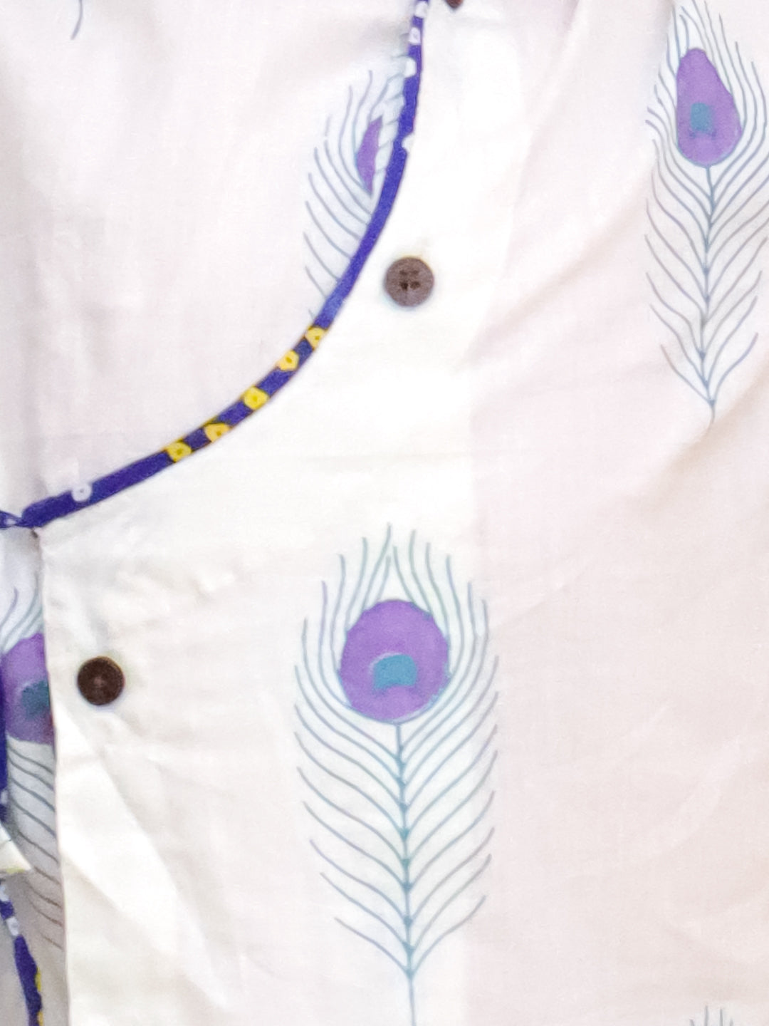Kid One Kanha Pure Cotton Printed Kurta Dhoti Set For Boys Blue
