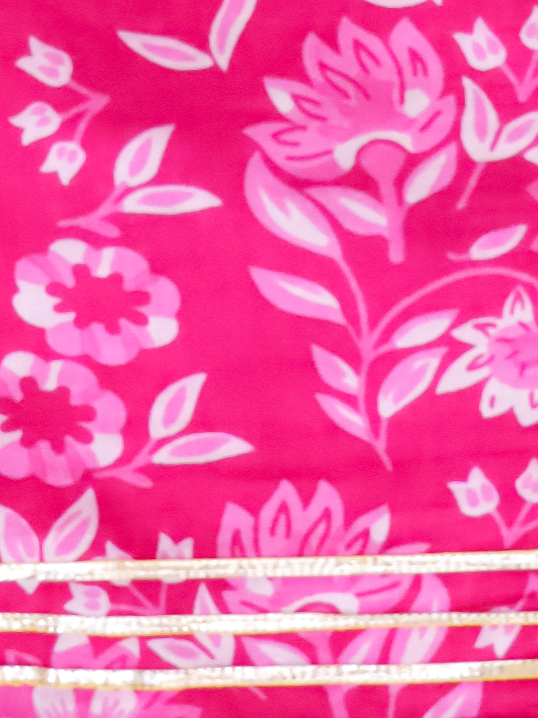 Kid One Pure Cotton Printed Skirt Top For Girls Pink