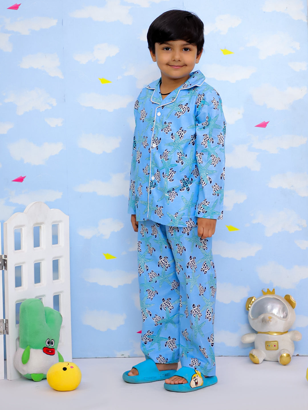 Kid One Ocean Dream Night Wear For Boys Blue