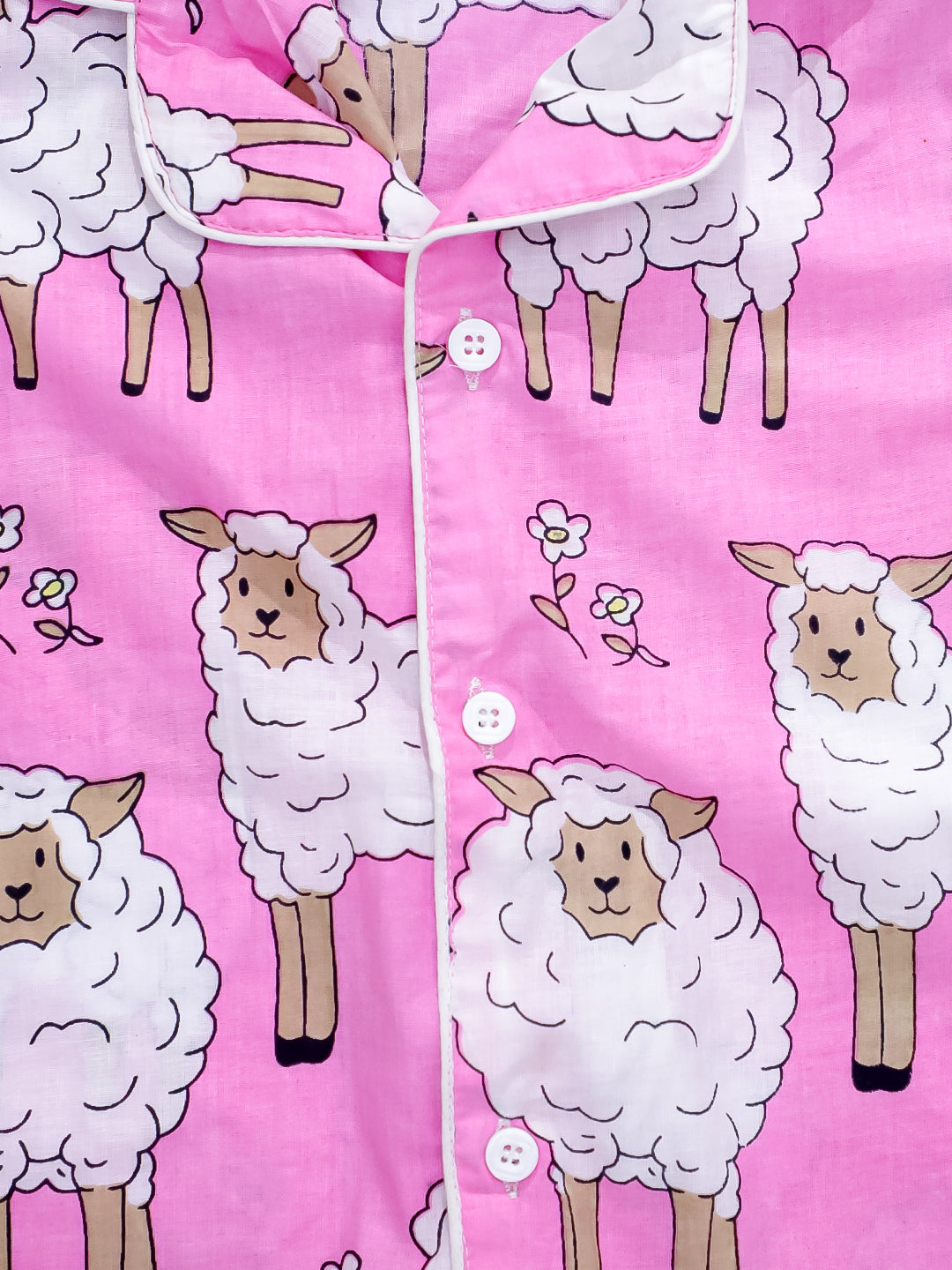 Kid One Little Sheep Print Girls Night Wear