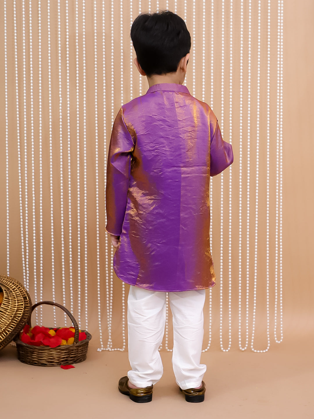 Kid One Elegant Kurta Pyjama Set For Boys Purple