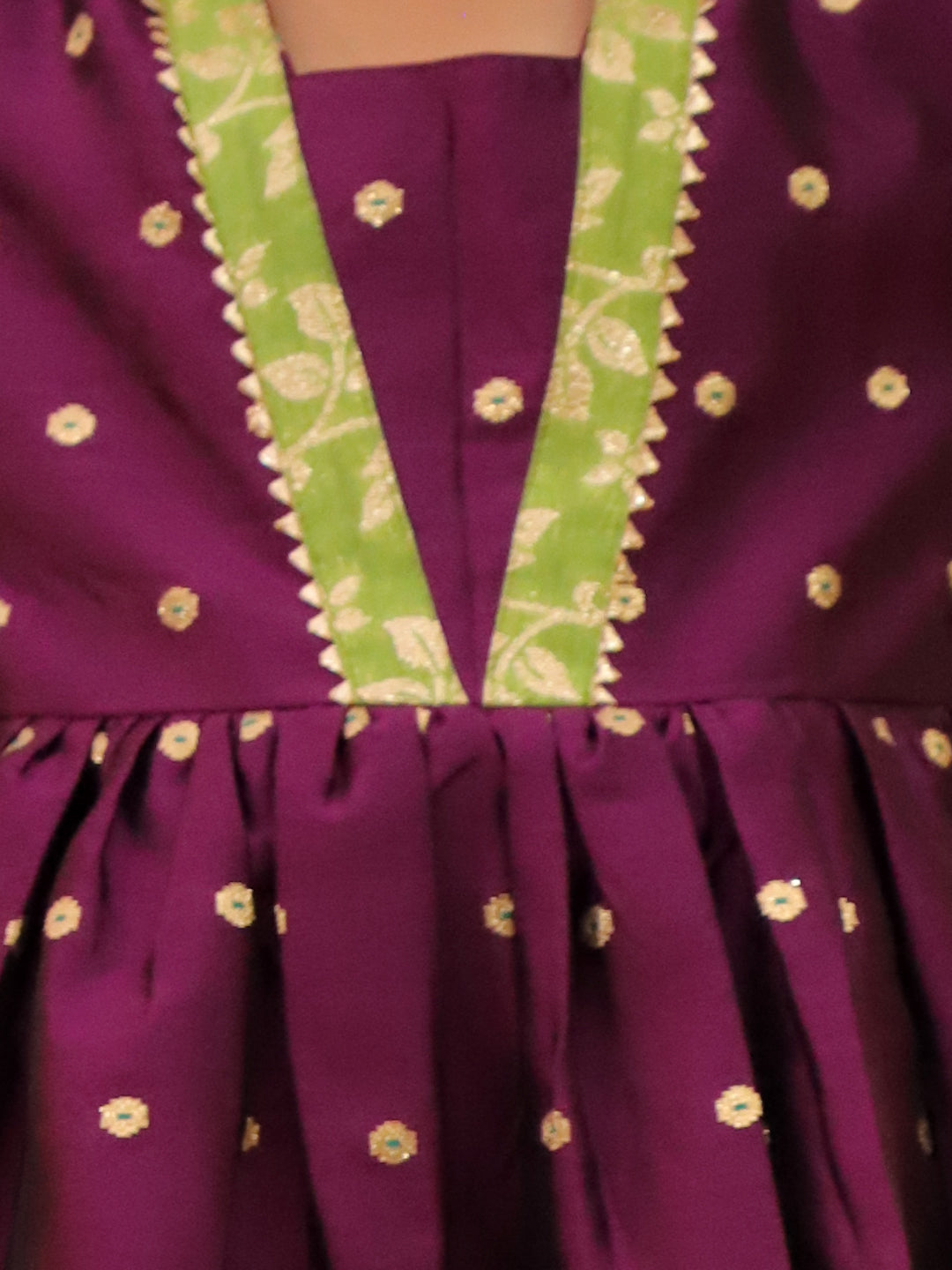 Kid One Chanda Buti Anarkali Pant With Dupatta For Girls Purple