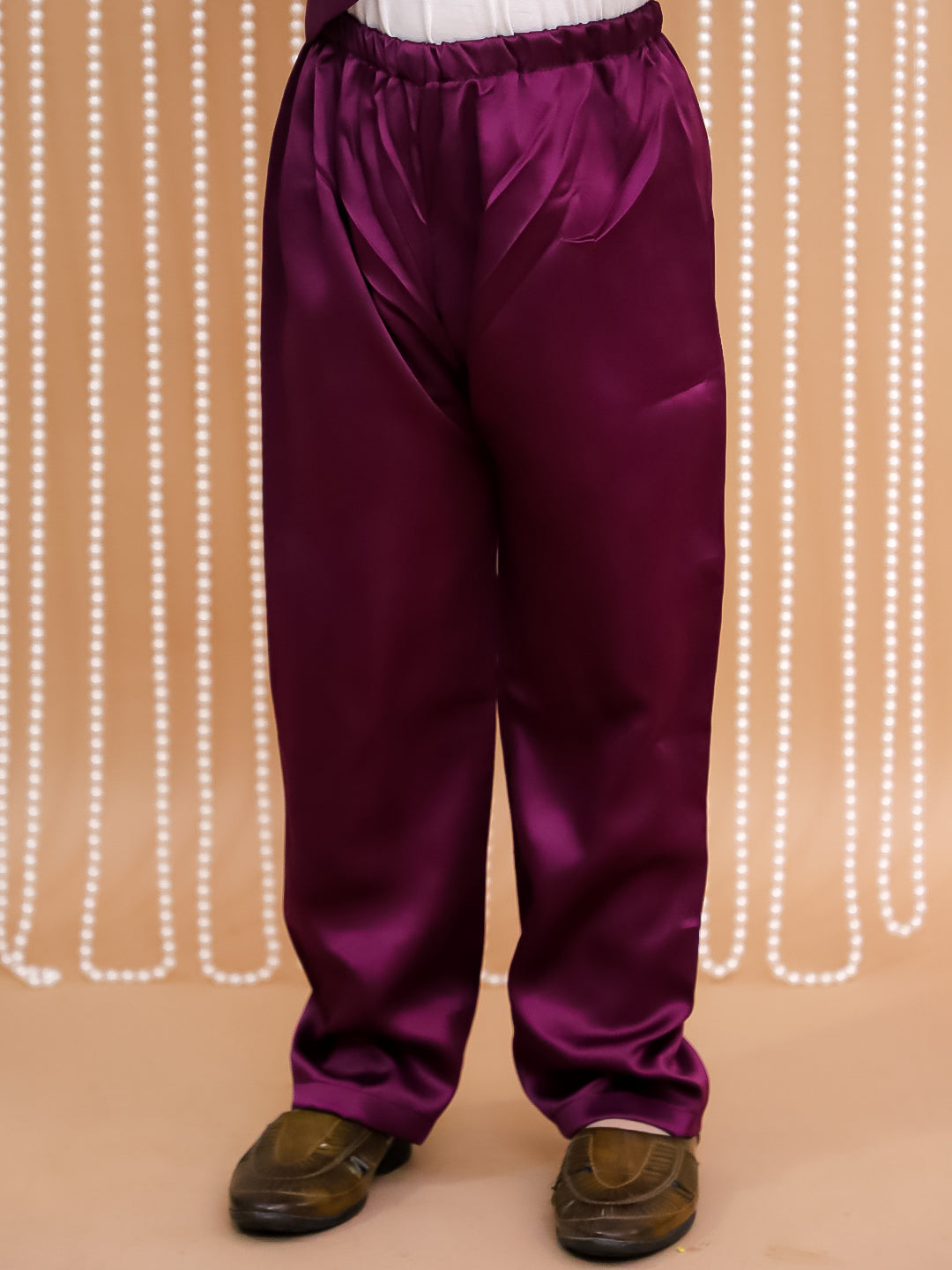 Kid One Mirror Kurta With Pajama Set For Boys Wine