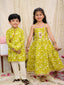KID1 Jungle Jam Long Dress For Girls With Jungle Jam Kurta Pyjama Set For Boys - Green