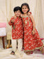 KID1 Jungle Jam Long Dress For Girls With Jungle Jam Kurta Pyjama Set For Boys - Maroon