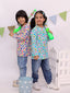 Cotton Polka Dot Printed Unisex Kurta - Orange