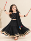 Kid One Rangeela Embroidered Cotton Lehenga Choli For Girls Black