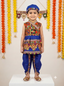 Kid One Infants Navratri Printed Cotton Kedia Set For Boys Blue