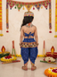 Kid One Navratri Printed Cotton Top Dhoti With Cap Set For Girls Blue