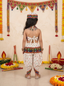Kid One Navratri Printed Cotton Top Dhoti With Cap Set For Girls White