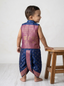 Kid One Jacquard Jacket Dhoti Set For Boys Navy