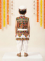 Kid One Infants Navratri Printed Cotton Kedia Set For Boys White