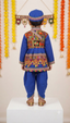 Kid One Navratri Printed Cotton Kedia Set For Boys Blue