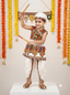 Kid One Infants Navratri Printed Cotton Kedia Set For Boys White