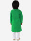 KID1 Chevron Weave Handloom Kurta Pyjama Green