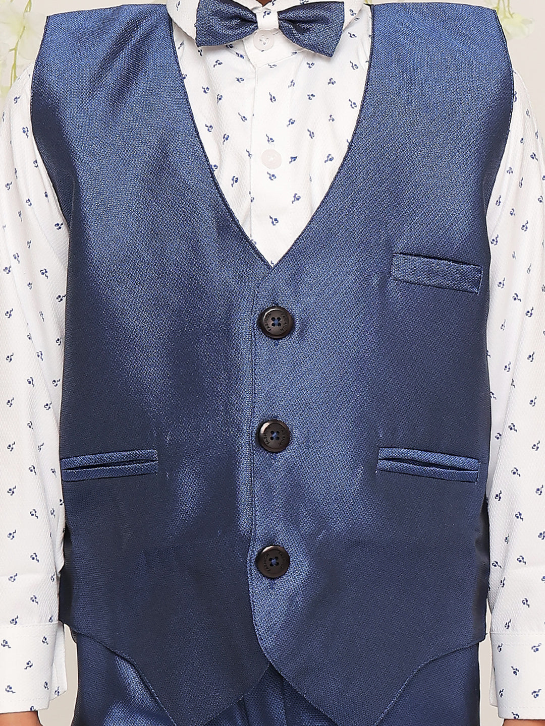 KID1 Party Wear Suit With Bow-Tie Blue