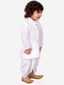 KID1 Zig Zag Print Kurta Dhoti White