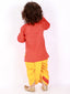 KID1 Embroidered Round Neck Kurta Dhoti Orange
