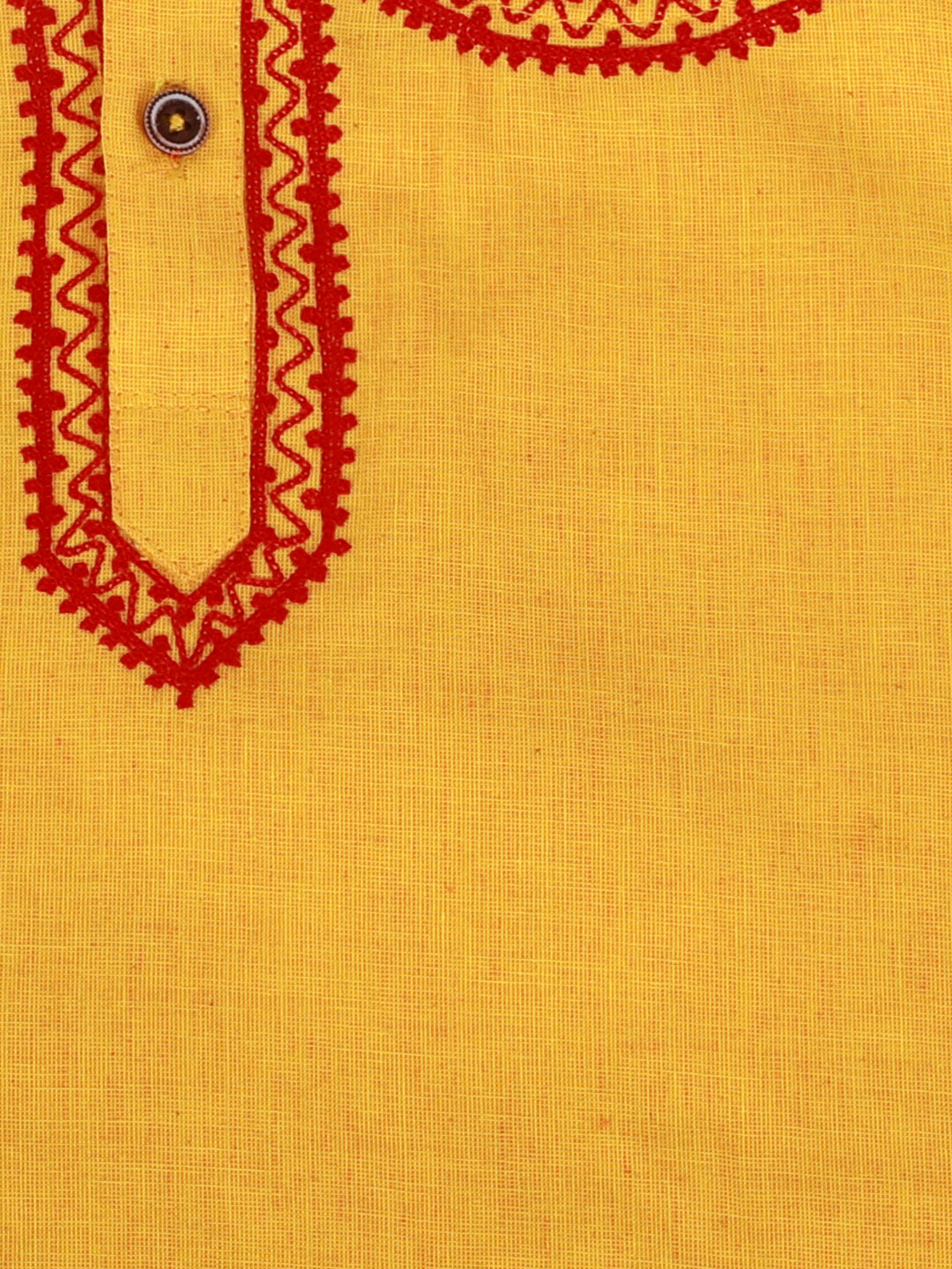 KID1 Embroidered Round Neck Kurta Dhoti Yellow
