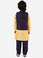 KID1 Silk Kurta Pyjama With Sequins Nehru Jacket Navy Blue