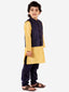KID1 Silk Kurta Pyjama With Sequins Nehru Jacket Navy Blue