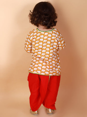 KID1 Krish Angrakha Dhoti Yellow