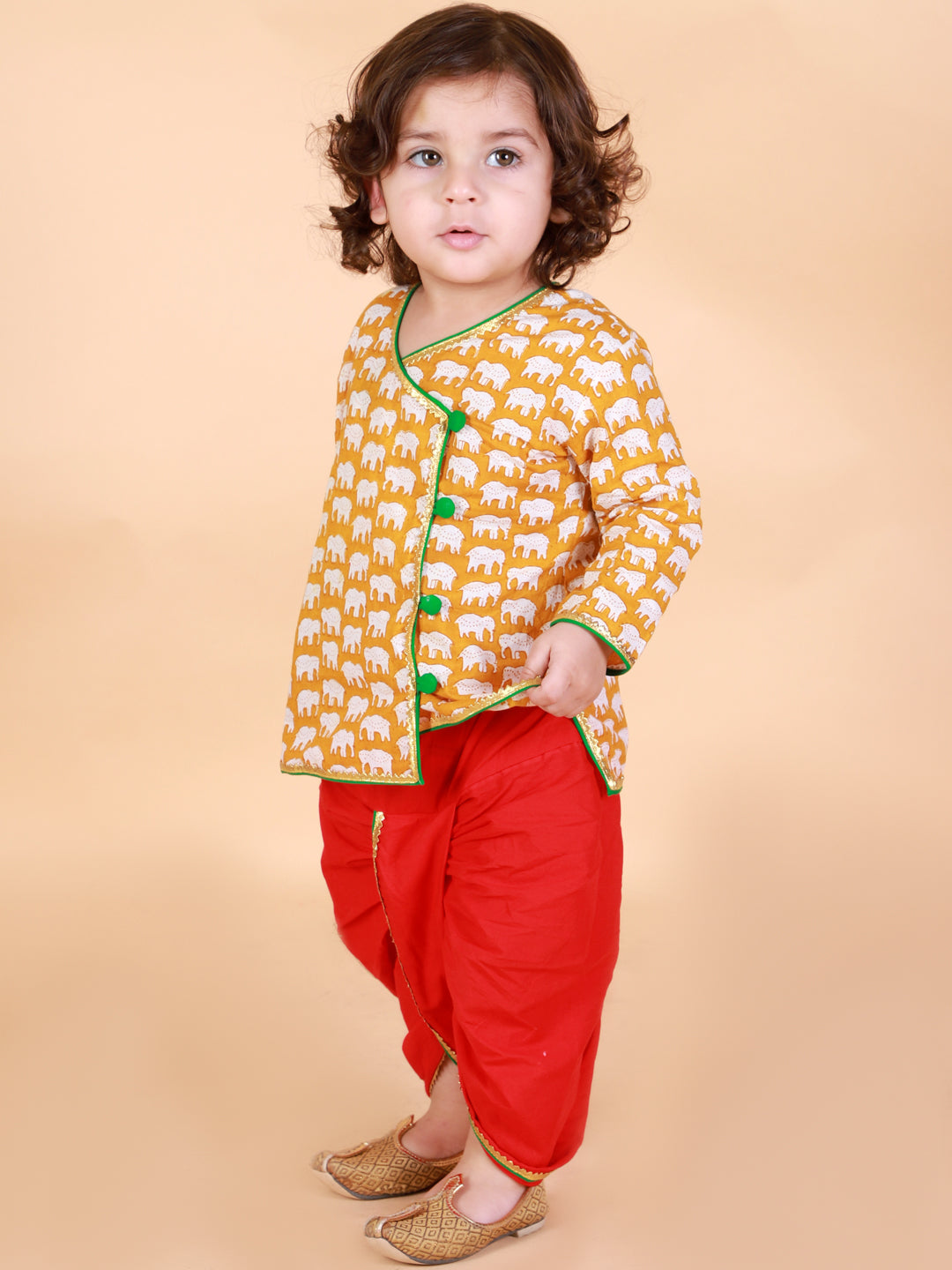 KID1 Krish Angrakha Dhoti Yellow