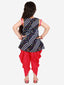 KID1 Bandhani Print Anghrakha Kurti Dhoti Navy Blue