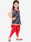 KID1 Bandhani Print Anghrakha Kurti Dhoti Navy Blue