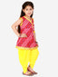 KID1 Bandhani Print Anghrakha Kurti Dhoti Pink